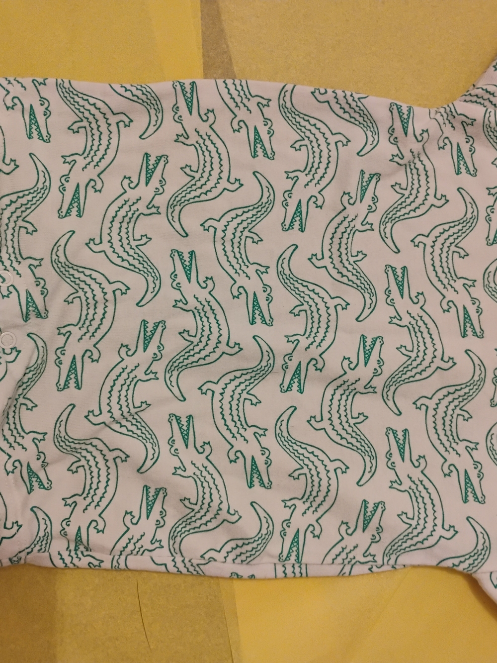 Cat & Jack Baby Short Sleeve White Romper with Green Crocodile Print
